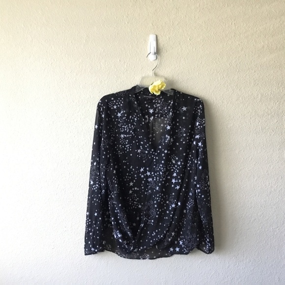 Banana Republic Tops - BANANA REPUBLIC Sheer Star ⭐️ Print Blouse